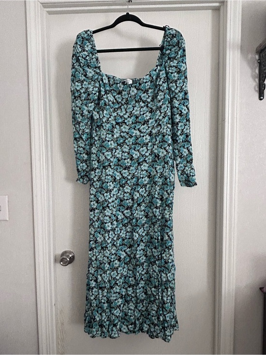 & Other Stories Dresses & Skirts - & Other Stories | Teal Floral Long-Sleeve Maxi Dress | Size 10